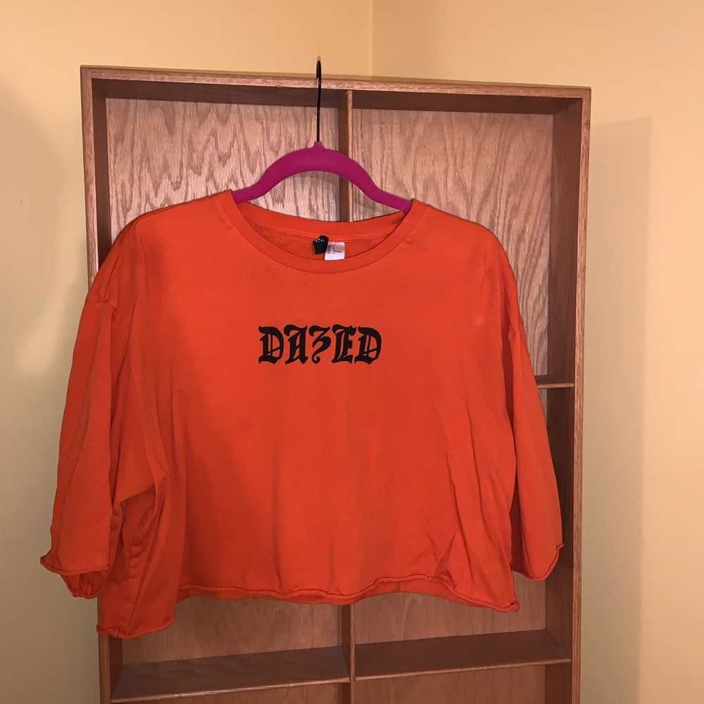 Orange oversized crop top